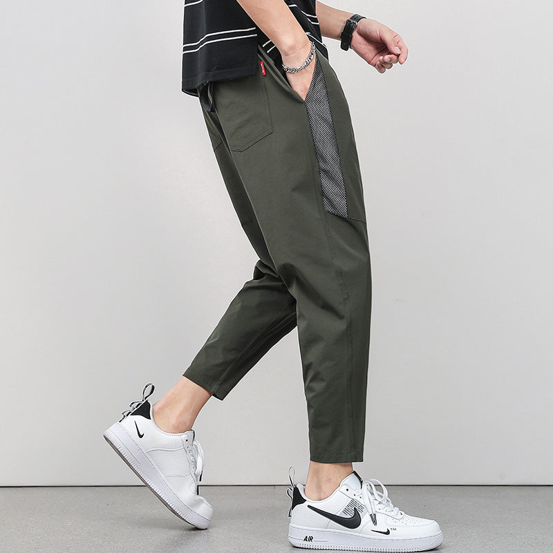Chic Casual Drawstring Tapered Cropped Pants