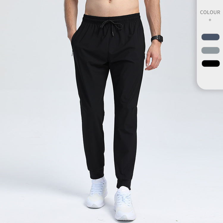 Men's Quick-Dry Sportswear Pants in Black for Spring and Summer.