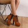Chic velvet ankle boots with platform block heel, side zipper, and round toe for elegant, comfortable all-day wear.