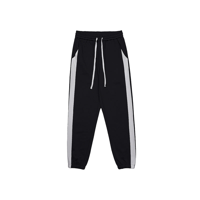 Comfortable Contrast Color Exercise Pants, Medium Elastic Fit, Ankle-Banded Style, Available in Multiple Colors and Sizes.