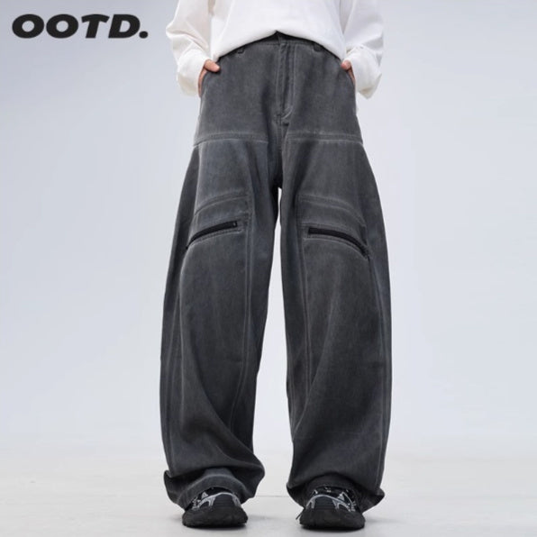 Stylish Men's Cargo Pants with American Aesthetic, Loose Fit and Buttons