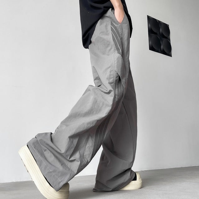 Striped Paratrooper Men's Tactical Pants in Gray and Black