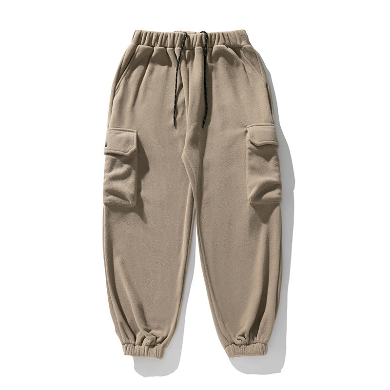 Comfy Polar Fleece Sweatpants in Black, Gray, Khaki, Milky-White - Unisex Loose-fit for Sport and Work