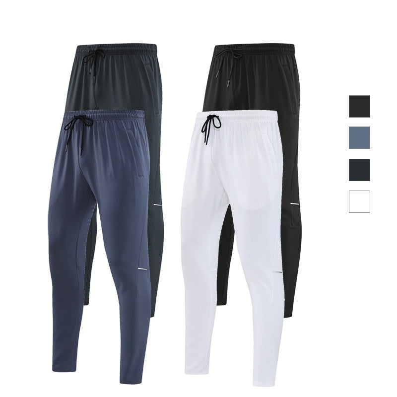 Dynamic Men's Woven Sport Pants in Gray-Blue Spandex Design