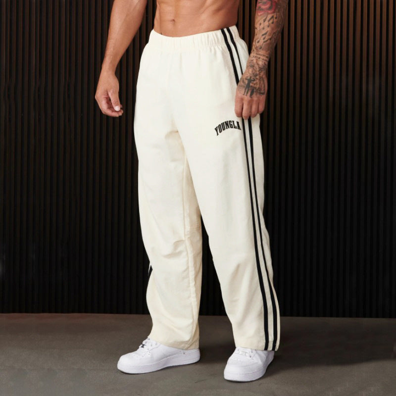 Quick-Dry Men's Athletic Pants in Black, White, Green | Moisture-Wicking Nylon Sportswear for Gym, Running, Jogging | Available in Multiple Sizes
