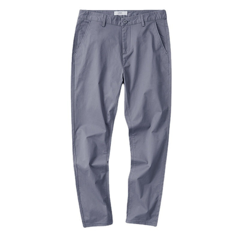 Men's Cotton Casual Pants in Various Colors, Loose Straight Cut, Business Attire for Summer