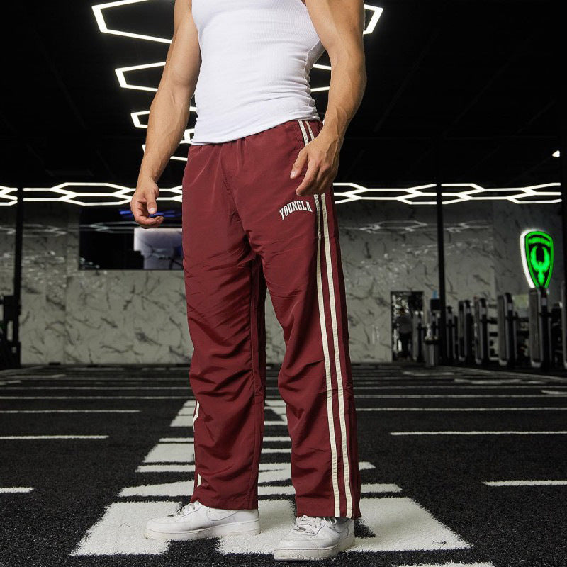 Quick-Dry Men's Athletic Pants in Various Colors - Moisture-Wicking Nylon Trousers for Fitness and Running