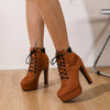 Chic velvet ankle boots with platform block heel, side zipper, and round toe for elegant, comfortable all-day wear.
