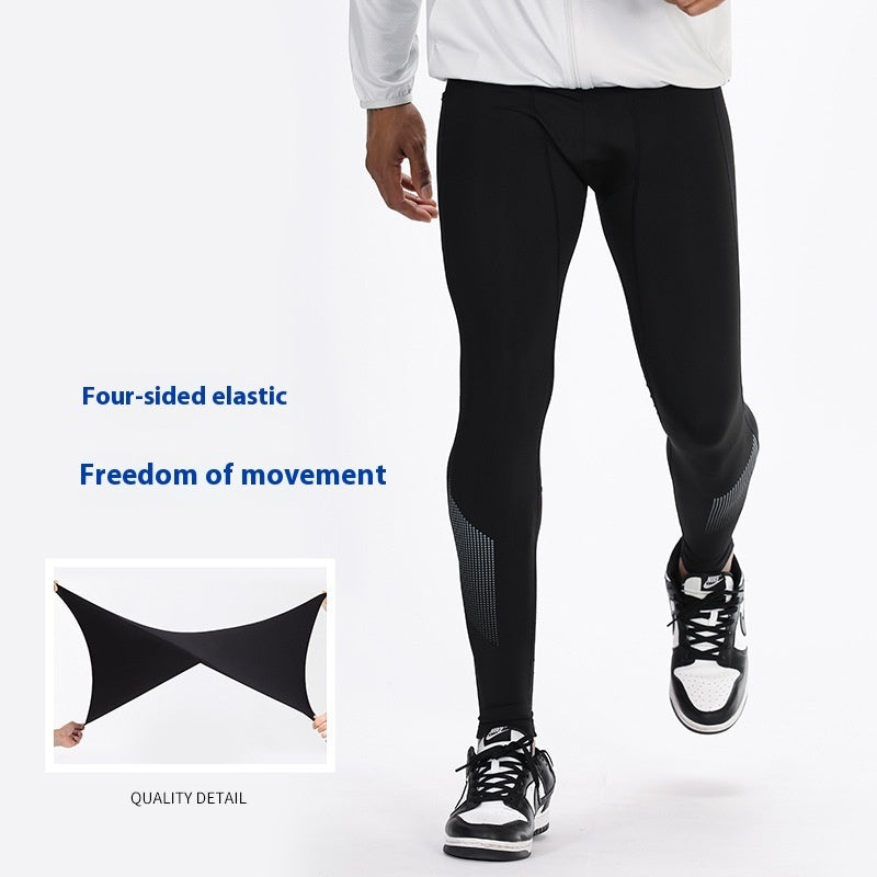 Men's Performance Basketball Leggings in Black - Quick-Drying Fitness Tights for Sports and Gym