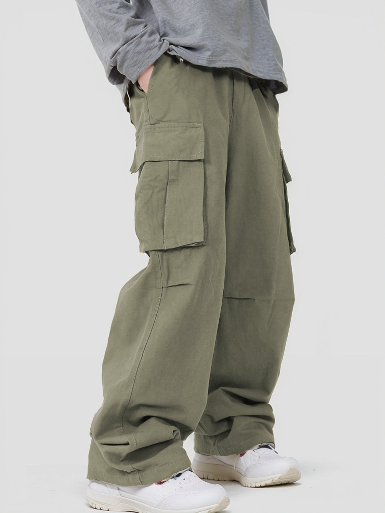 Versatile 3D Pocket Overalls | Lace-Up Loose Casual Pants