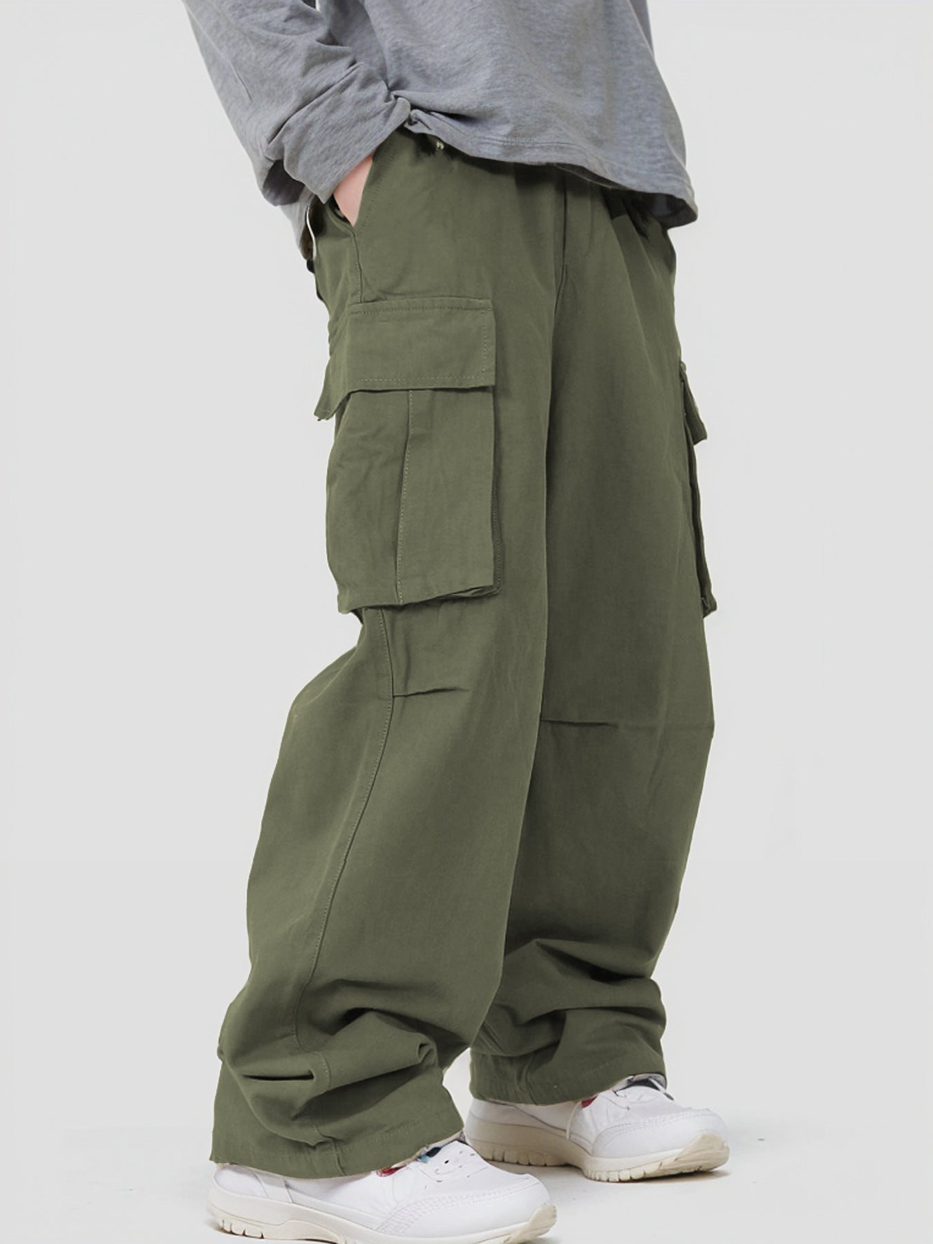 Versatile 3D Pocket Overalls | Lace-Up Loose Casual Pants