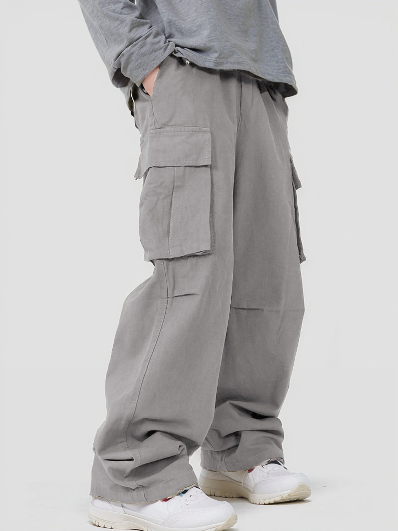 Versatile 3D Pocket Overalls in Various Colors - Street Fashion Lace-Up Casual Pants for Comfortable Wear - Black, Brown, Green - XS-XXXL Sizes.