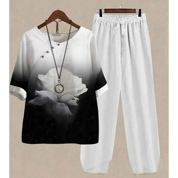 Season transitional clothing with a beautiful floral design.