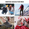 Men's thermal socks in gray, featuring a snug fit for outdoor winter activities.