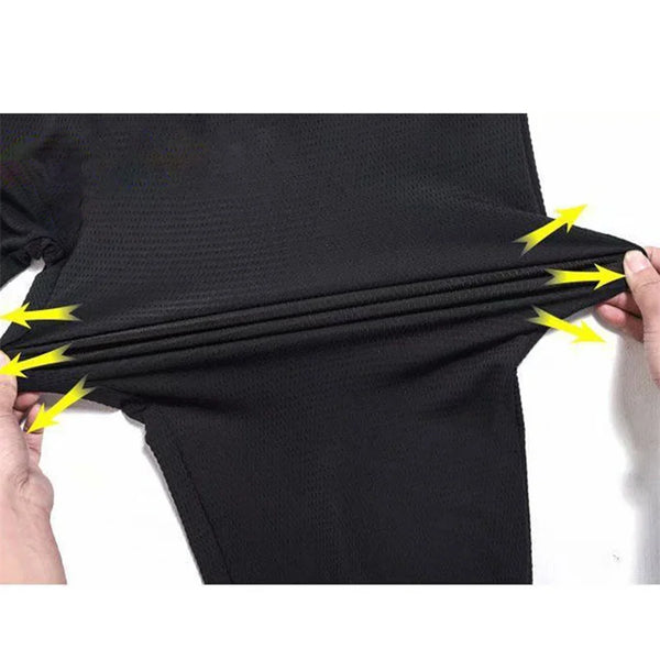 Lightweight quick-dry men's hiking pants with breathable fabric, adjustable drawstring, and ankle-tied design for outdoor act