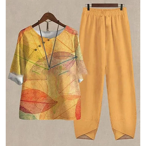 Easy to wash floral ensemble, maintaining elegance wear after wear.