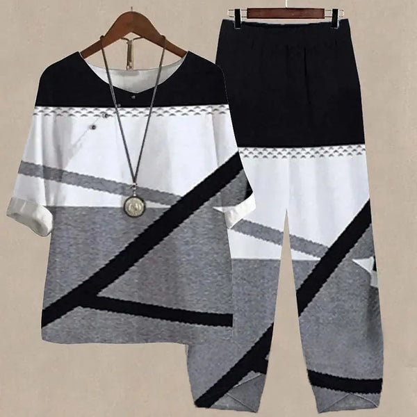 Stylish and practical floral outfit for garden parties and brunches.