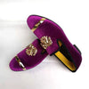 Elegant Gold Toe Velvet Loafers for Men