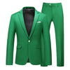 Slim Fit Men's Suit Set with jacket and trousers for formal events, available in white, red, and pink, crafted from polyester
