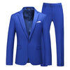 Slim Fit Men's Suit Set with jacket and trousers for formal events, crafted from polyester and rayon in various colors.