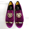 Elegant Gold Toe Velvet Loafers for Men