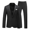 Slim Fit Men's Suit Set with single-breasted jacket and trousers, perfect for weddings and formal events in various colors.