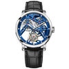 Precision timepiece featuring a captivating skeleton view of its inner workings.