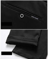 Elegant men's slim fit dress pants in solid black, perfect for office wear and formal occasions, made from durable polyester.