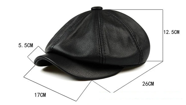 Elegant black beret featuring a classic octagonal cut for timeless style.