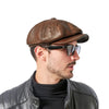 Black leather beret showcasing artisanal quality and vintage European style.
