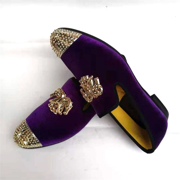 Comfortable dress shoes with a plush lining and stylish gold toe.