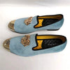 Elegant gold toe loafers for men, perfect for formal events.