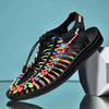 Handcrafted breathable sandals with woven upper and lightweight EVA cushioning
