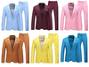 Slim Fit Men's Suit Set in white, red, and pink, perfect for weddings, business meetings, and formal events.