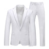 Slim Fit Men's Suit Set in white, red, and pink, perfect for weddings and formal events, featuring a single-breasted jacket.