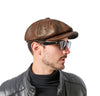 Lightweight brown leather beret, perfect for extended wear in cool weather.