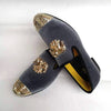 Luxury dress shoes with a plush insole and elegant gold detailing.
