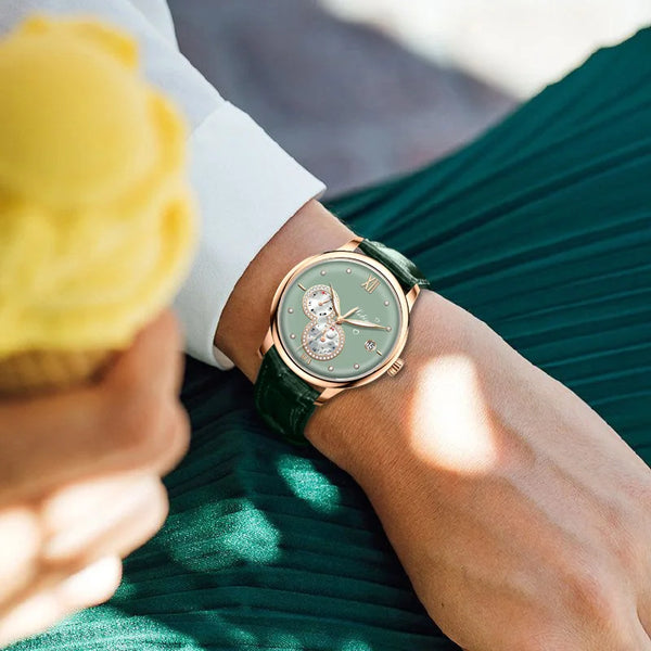 Stylish wristwatch with a sleek stainless steel band for modern elegance.