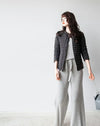 Luxe cashmere blend wide-leg pants for women, featuring a high waist, soft fabric, and comfortable elastic waistband.