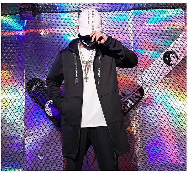 Men's casual hooded bomber jacket in lightweight polyester, perfect for transitional weather and stylish everyday wear.