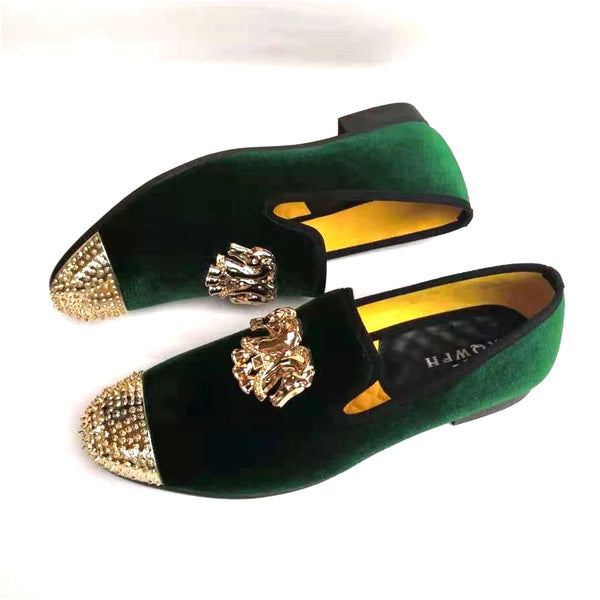 Elegant gold toe loafers for men, designed for all-day wear.