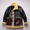 Close-up of the plush shearling lining in the bomber jacket.
