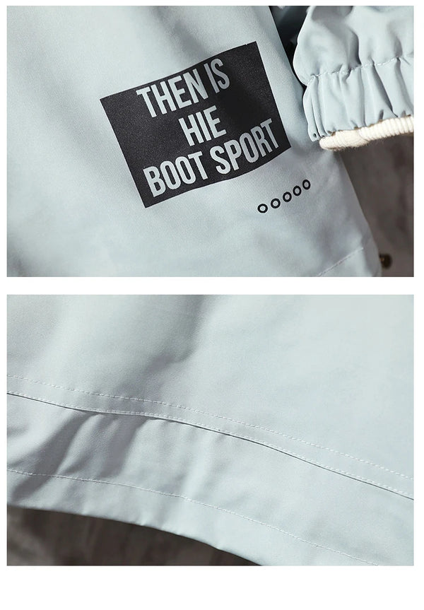 Men's hooded windbreaker jacket with color block design, lightweight polyester, zip-up front, perfect for casual wear.