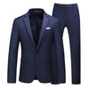 Slim Fit Men's Suit Set with jacket and trousers, perfect for weddings and formal events in various colors.