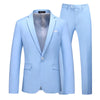 Slim Fit Men's Suit Set with single-breasted jacket and flat-front trousers, ideal for weddings and formal events.