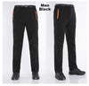 Waterproof winter hiking pants with warm fleece interior and zipper fly