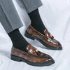 Classic black microfiber men's formal oxfords for weddings and business.