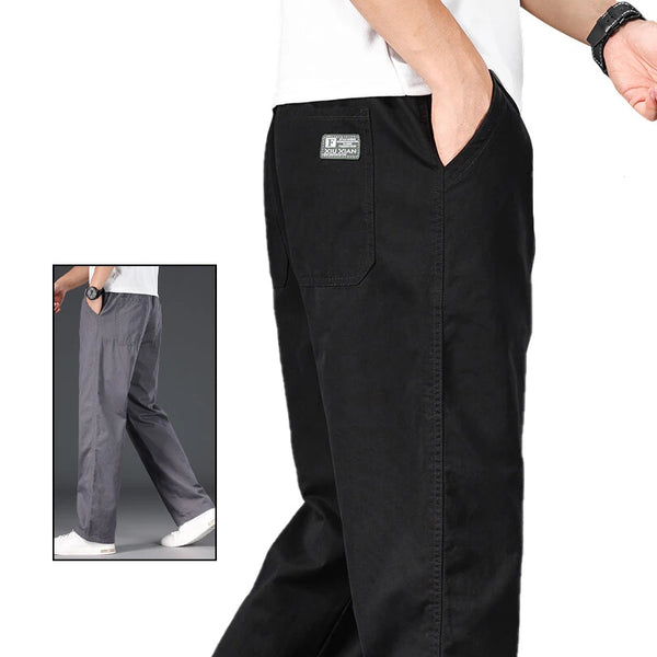 Men's comfortable cotton joggers with straight leg and adjustable waistband