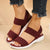 Breathable knit wedge sandals with secure back strap and flattering low heel height