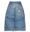 Relaxed fit jeans with striking embroidery, perfect for casual outings.